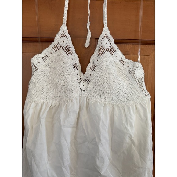 Women's Wild Fable White Crochet Halter Neck Mini Dress Size Large NWT - Picture 2 of 7